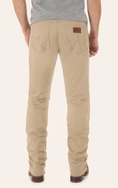 Wrangler Retro Men's Khaki Slim Fit Straight Leg Jean In Brown