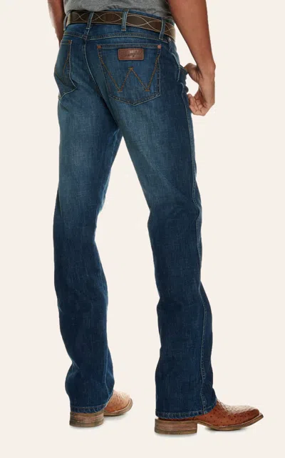 Wrangler Retro Men's Mount Bonnell Medium Wash Slim Fit Boot Cut Jean In Blue
