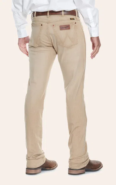 Wrangler Retro Men's Tan Slim Fit Straight Leg Jeans In Brown