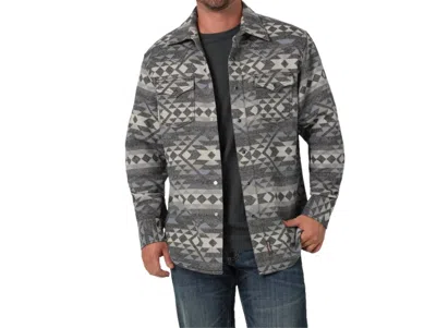 Wrangler Retro Premium Jacquard Shirt Jacket In Grey In Gray