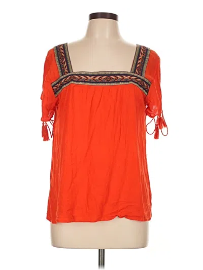 Pre-owned Wrangler Retro Short Sleeve Blouse In Orange