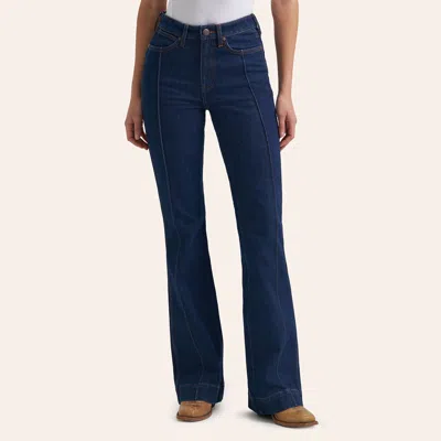 Wrangler Retro Women's Bailey Dark Wash Trouser Jeans In Blue