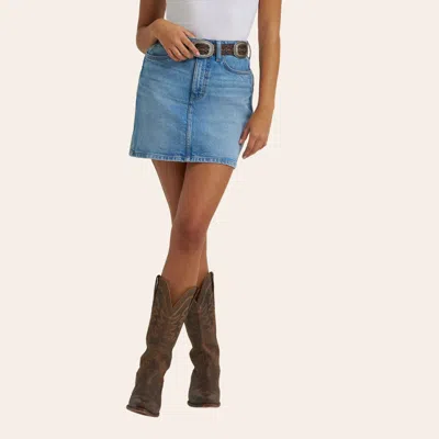 Wrangler Retro Women's Bailey Makayla High Rise Denim Skirt In Blue