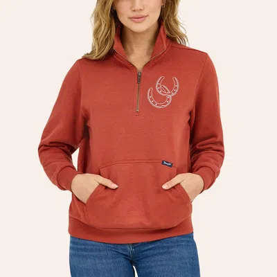 Wrangler Retro Women's Cinnamon Horseshoe Graphic Pullover In Brown