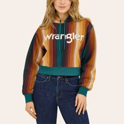Wrangler Retro Women's Serape Stripe Print Logo Hoodie In Multi