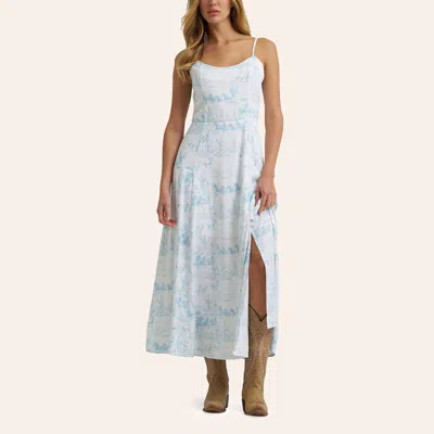 Wrangler Retro Women's White Horse Print Maxi Dress