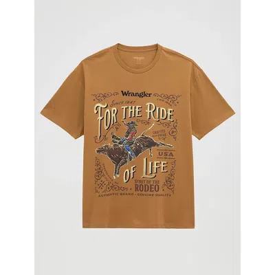 Wrangler Ride Of Life Vintage Fit Graphic T-shirt In Tobacco Brown