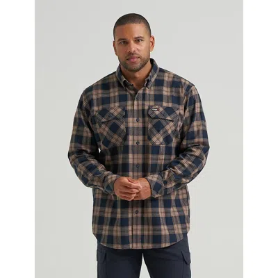 Wrangler ® Riggs Workwear® Flannel Foreman Plaid Work Shirt In Blueprint