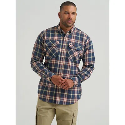 Wrangler ® Riggs Workwear® Flannel Foreman Plaid Work Shirt In Slate Plaid In Gray