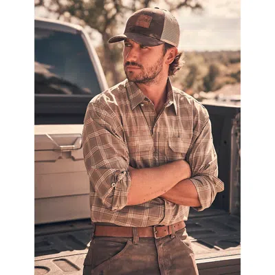 Wrangler ® Riggs Workwear® Technical All Season Shirt In Dark Khaki Plaid In Brown