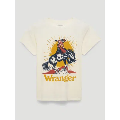 Wrangler Roan Rider Retro Reg Graphic Tee In Marshmallow In Yellow