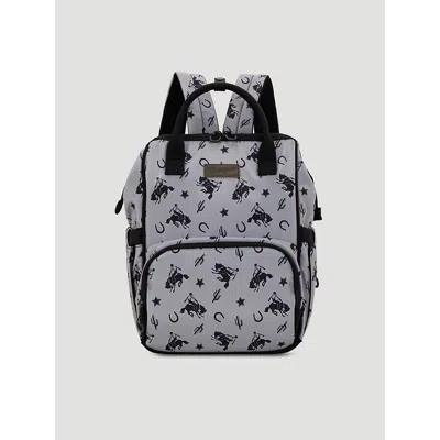 Wrangler Rodeo Print Backpack In Grey In Gray