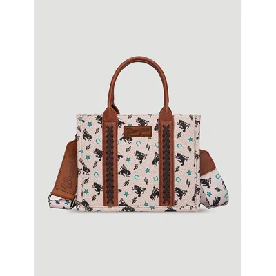 Wrangler Rodeo Print Mini Tote In Turquoise In Blue