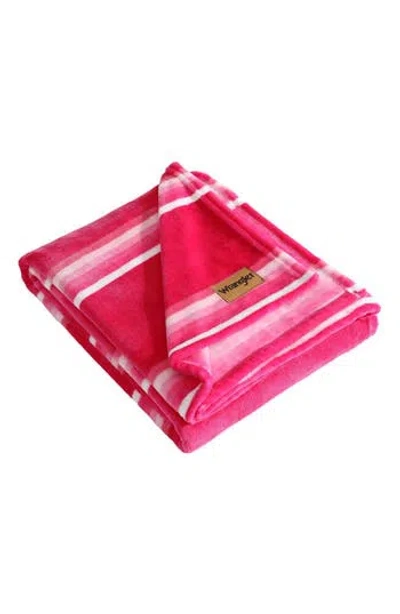 Wrangler Saddle Stripe Throw Blanket In Pink