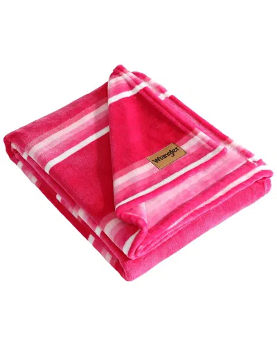 WRANGLER WRANGLER SADDLE STRIPE ULTRA SOFT PLUSH FLEECE-REVERSIBLE THROW BLANKET