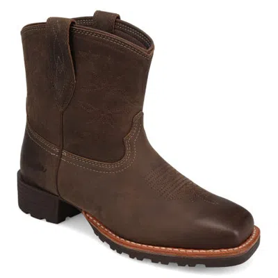 Wrangler Sallie Square Toe Western Boot In Brown