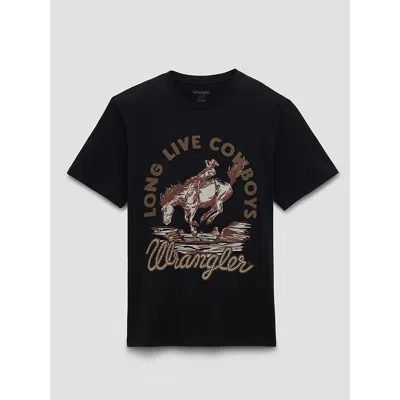Wrangler Sepia Cowboy Graphic T-shirt In Jet Black