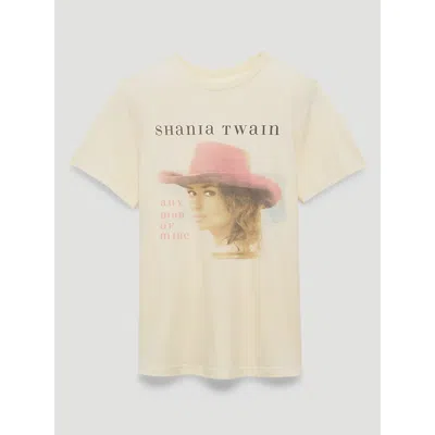 Wrangler Shania Twain Man Of Mine Reg Fit Graphic Tee In Marshmallow In Yellow