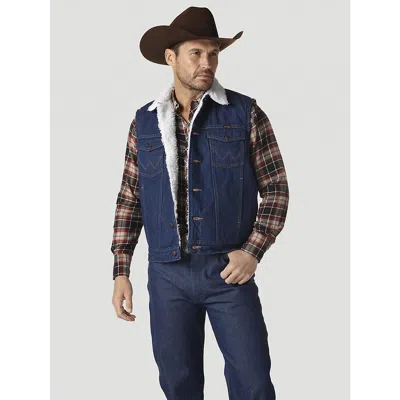 Wrangler ® Sherpa Lined Denim Vest - Prewashed In Prewashed In Blue