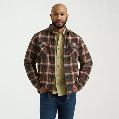 Wrangler Sherpa Lined Mens Long Sleeve Regular Fit Flannel Shirt In Multi