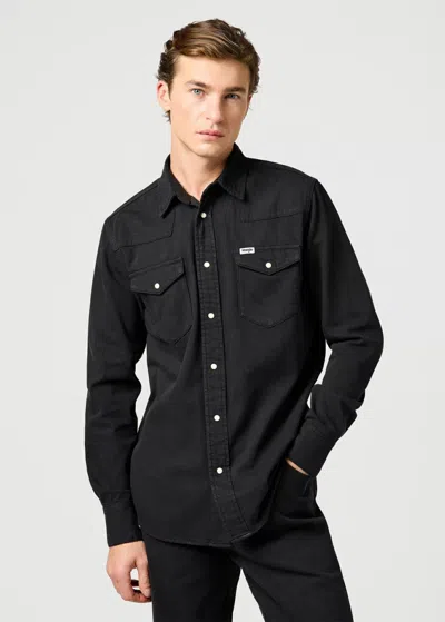 Wrangler Shirts Man  112362377 Western Black Rinse