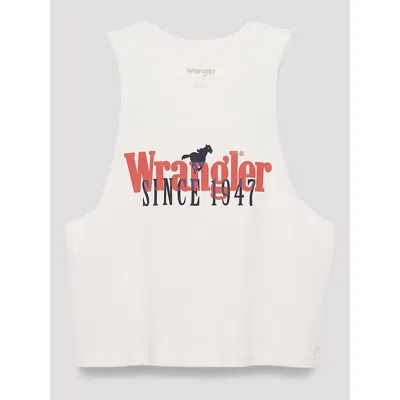 Wrangler Since 1947 Layers Graphic Festival Tank In Egret In White