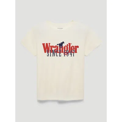 Wrangler Since 1947 Overlap Retro Reg Graphic Tee In Marshmallow In Neutral