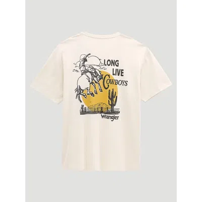 Wrangler Soaring Cowboy Vintage Fit Back Graphic T-shirt In Antique White