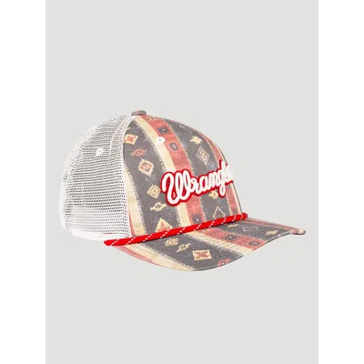 Wrangler Southwest Print Baseball Cap In Red/white/blue In Gray