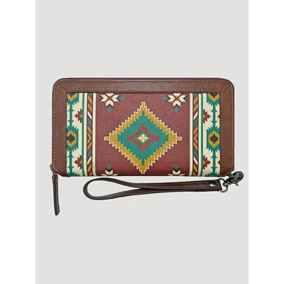 Wrangler Southwest Print Wristlet In Tan In Brown