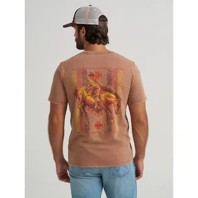 Wrangler Southwestern Bronco Back Graphic T-shirt In Rawhide In Brown