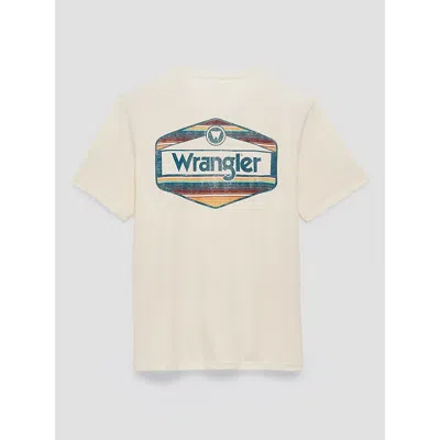Wrangler Southwestern Stripe Logo Back Graphic T-shirt In Egret In White