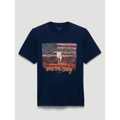 Wrangler Spirit Flag Graphic T-shirt In Pageant Blue