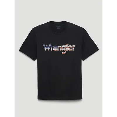 Wrangler Star Spangled Logo Graphic T-shirt In Jet Black