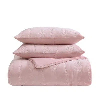 Wrangler Steer Head Stripe Reversible Pink Comforter Bonus Set In Red;pink