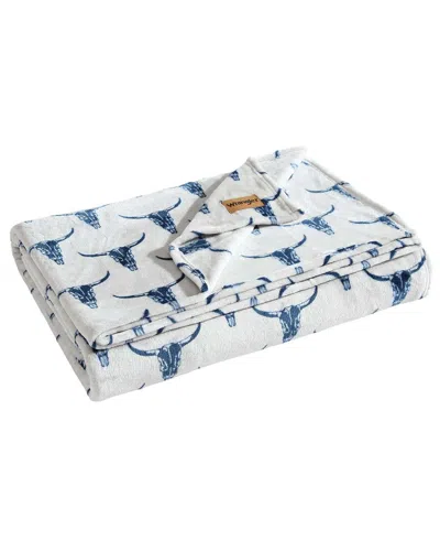 WRANGLER WRANGLER STEER HEAD ULTRA SOFT PLUSH FLEECE REVERSIBLE THROW BLANKET