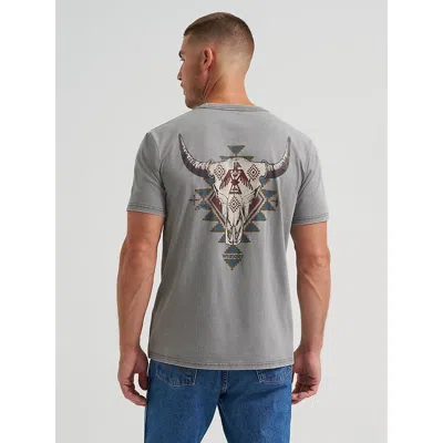 Wrangler Steer Skull Back Graphic T-shirt In Grey Heather In Gray