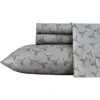 Wrangler Steer Skull Print Microfiber Sheet Set In Gray