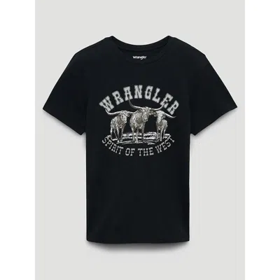Wrangler Steer Spirit Reg Fit Graphic Tee In Jet Black