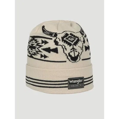 Wrangler Steerhead Print Beanie In Tan In Brown