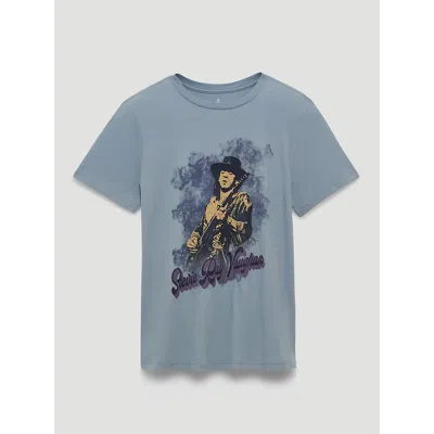 Wrangler Stevie Ray Vaughan Playing Reg Fit Graphic Tee In Tradewinds In Blue