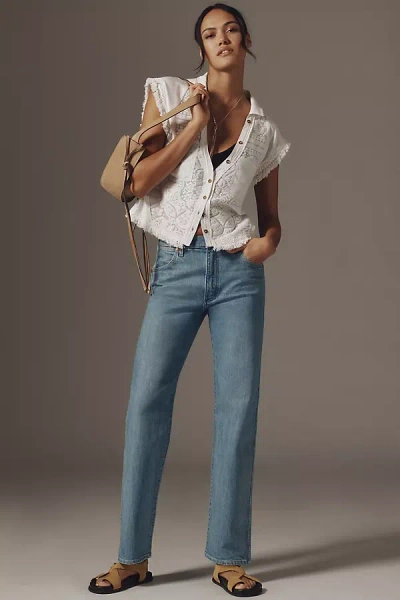 Wrangler Sunset Mid-rise Straight-leg Jeans In Blue