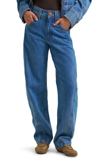 Wrangler Super Barrel High Waist Wide Leg Jeans In Blue