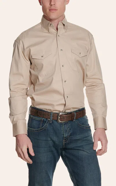 Wrangler Tan Painted Desert Long Sleeve Western Shirt In Brown