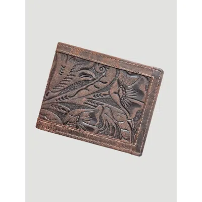 Wrangler Texas Rose Leather Trim Bifold Wallet In Brown