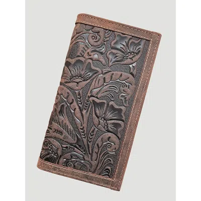 Wrangler Texas Rose Leather Trim Checkbook In Brown