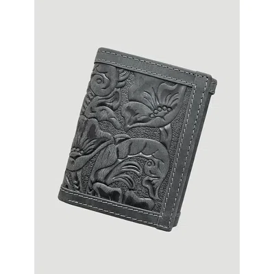 Wrangler Texas Rose Leather Trim Trifold Wallet In Black