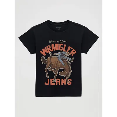 Wrangler Throwback Cowgirl Retro Reg Fit Graphic Tee In Black