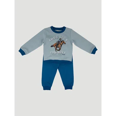 Wrangler Kids' Toddler Boy's Sweatshirt Set In Long Live Cowboys In Blue