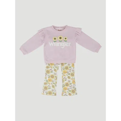 Wrangler Kids' Toddler Girl's Sweatshirt Set In Sunflower Yellow In Multi